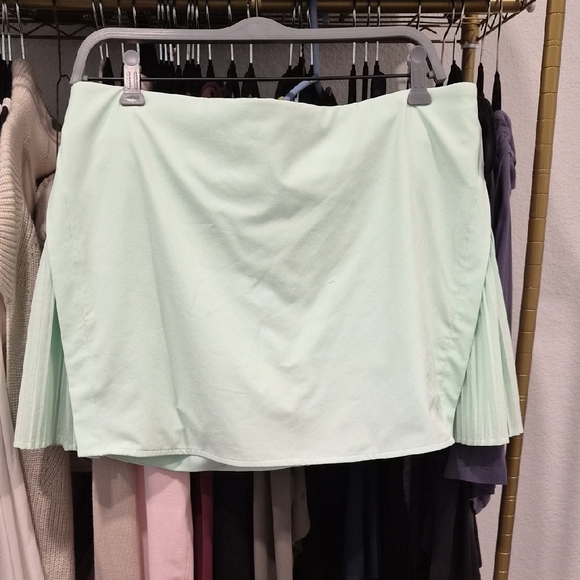 Mint Green Pleated Women's Skirt - Picture 1 of 5